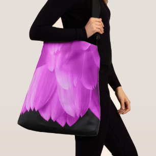 Sac Ajustable Pétales de fleurs roses chaudes sur noir