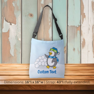 Sac Ajustable Petit manchot avec boules de neige faisant signe à