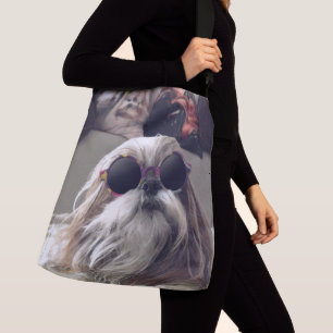 Sac Ajustable Photo vintage de Shih Tzu cool aux lunettes de sol