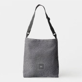 Sac Ajustable Photographie en cuir noir gris foncé monogrammé (Dos)