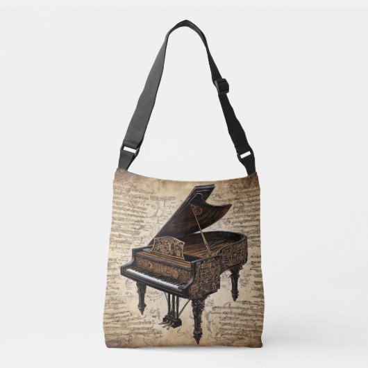 Sac Ajustable Piano steampunk sur parchemin manuscrit (Devant)