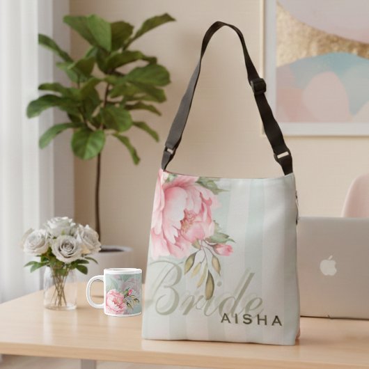Sac Ajustable Pink Peony & Sage Green Floral
