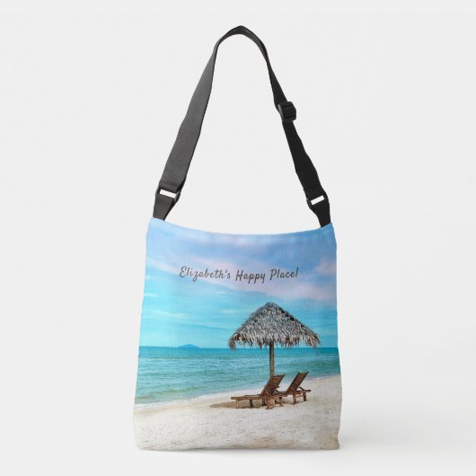 Sac Ajustable Plage de sable tropicale personnalisée (Devant)