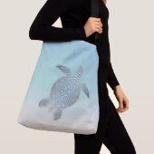 Sac Ajustable Plage de tortue de mer en argent Style côte turquo (De près)