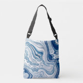 Sac Ajustable plage d'été vagues nautiques aquarelle bleu tourbi (Devant)
