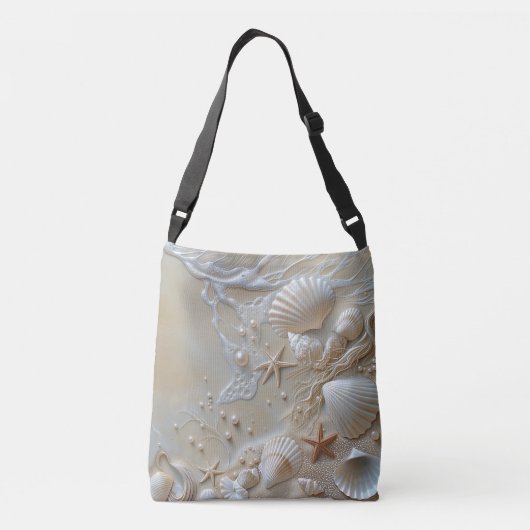 Sac Ajustable Plage Seashells Perles blanches Starfish (Dos)