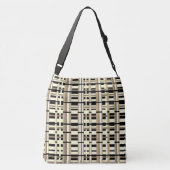 Sac Ajustable Plaid en Taupe, Tan, noir, blanc (Dos)