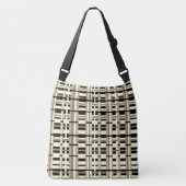 Sac Ajustable Plaid en Taupe, Tan, noir, blanc (Devant)
