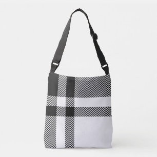 Sac Ajustable Plaid minimaliste tendance noir et blanc