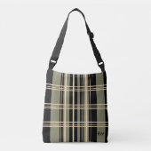 Sac Ajustable Plaid Noir, Olive, Crème Personnalisé (Devant)