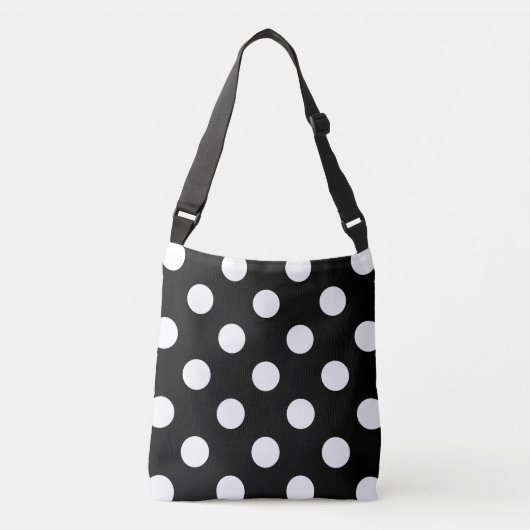 Sac Ajustable Point Polka blanc sur le Motif noir (Devant)