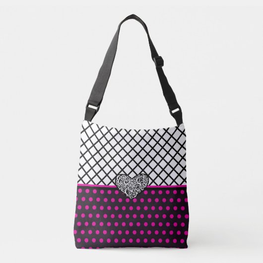 Sac Ajustable Point Polka rose (Devant)