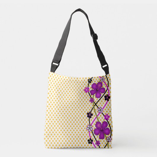 Sac Ajustable Points de polka et orchidées (Devant)