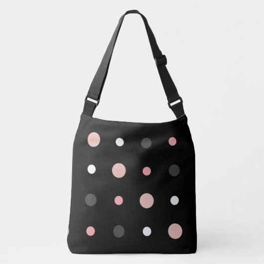 Sac Ajustable Points roses, gris et noirs (Devant)