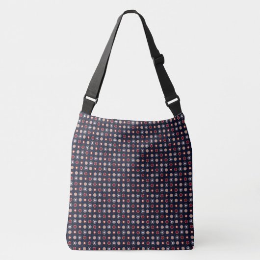Sac Ajustable Points rouges, bleus et beige (Devant)