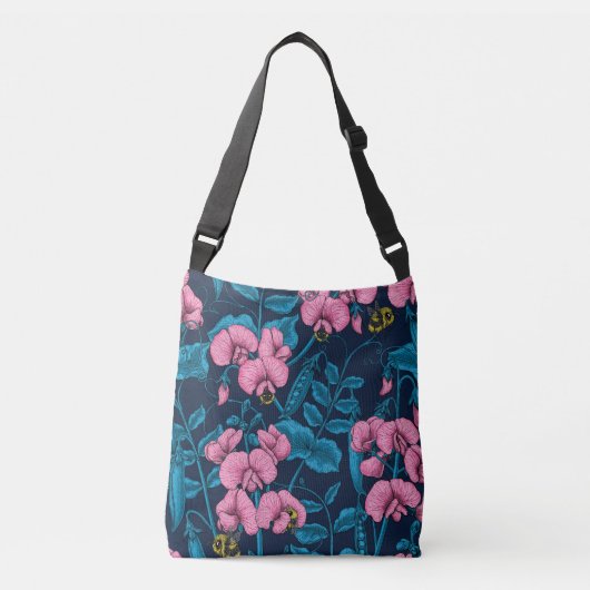 Sac Ajustable Pois doux et bourdons, rose et bleu (Devant)