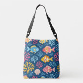 Sac Ajustable Poisson et corail bleu nautique (Dos)