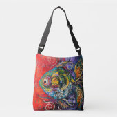 Sac Ajustable Poisson tropical dans les violets et les rouges (Devant)