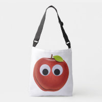 Pomme rouge drôle avec yeux de googly