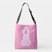 Sac Ajustable Poodé rose de texte personnalisé (Dos)