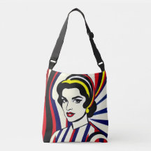 Pop Art Portrait Cross-Body Fourre-tout