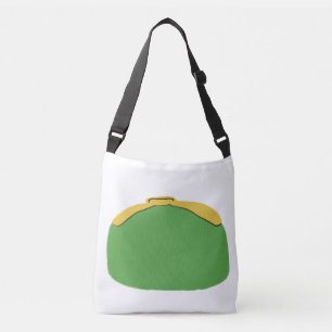 Sac Ajustable Porte-monnaie à fermoir Retro Vert Et Jaune