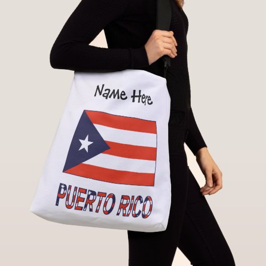 Sac Ajustable Porto Rico et drapeau portoricain avec votre nom (De près)