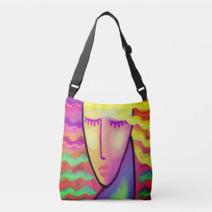 Sac Ajustable Portrait Abstrait coloré d'une blonde