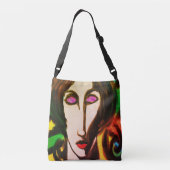 Sac Ajustable Portrait Abstrait coloré d'une femme (Dos)