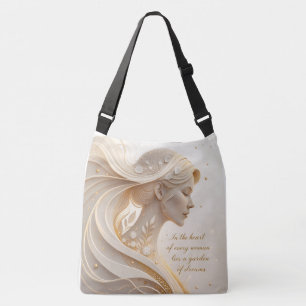 Sac Ajustable Portrait Féminin Luxueux avec Citation Inspirante