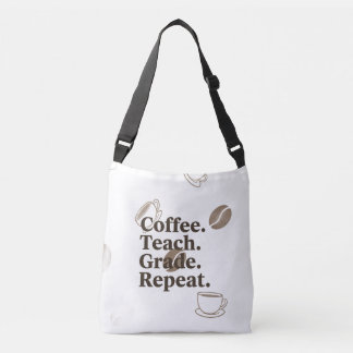 Sac Ajustable Poster de citation de l'enseignant minimal "Café.