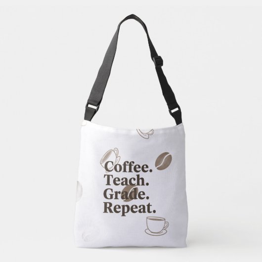 Sac Ajustable Poster de citation de l'enseignant minimal "Café. (Devant)