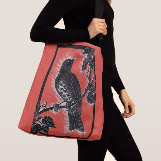 Sac Ajustable poule noire avec rouge (De près)