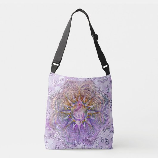 Sac Ajustable Prisme Florale Violet Treble Clef Bokeh Bling (Devant)