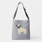 Sac Ajustable Pug Gris Ligné (Dos)