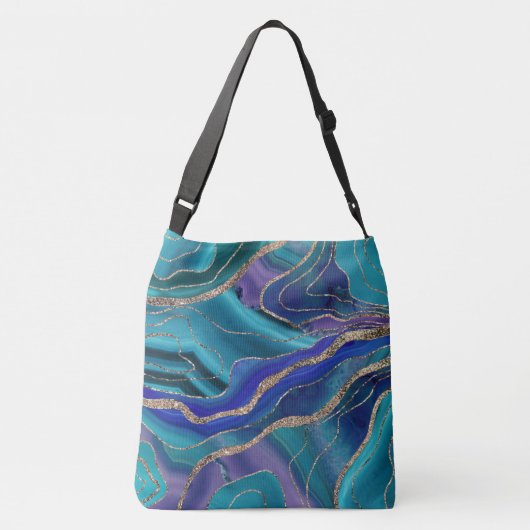 Sac Ajustable Purple Turquoise Galaxy Nebula Agate No. 1 Parties (Dos)