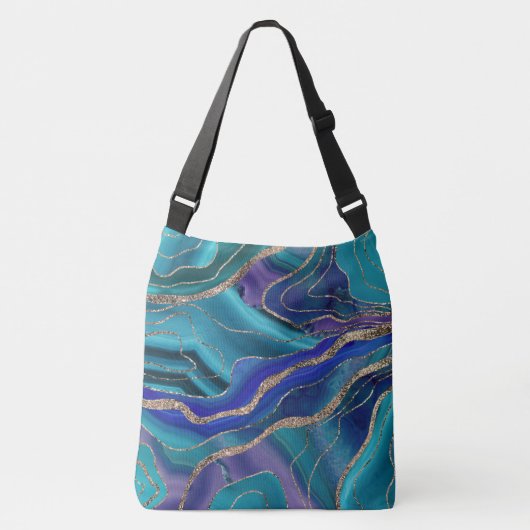Sac Ajustable Purple Turquoise Galaxy Nebula Agate No. 1 Parties (Devant)