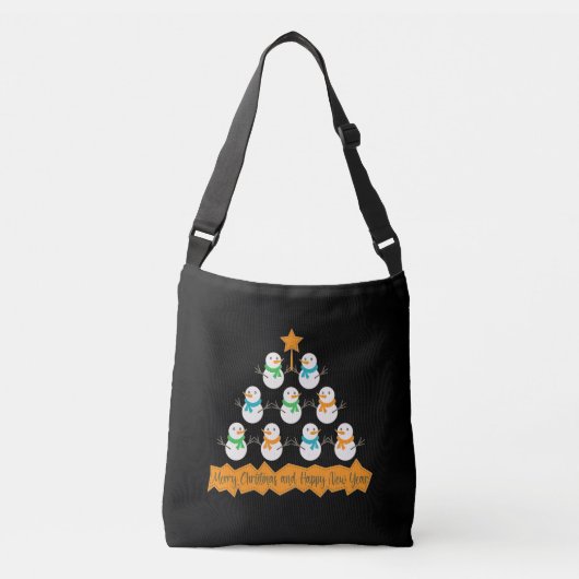 Sac Ajustable pyramide de sapin de Noël en bonhommes de neige de (Devant)
