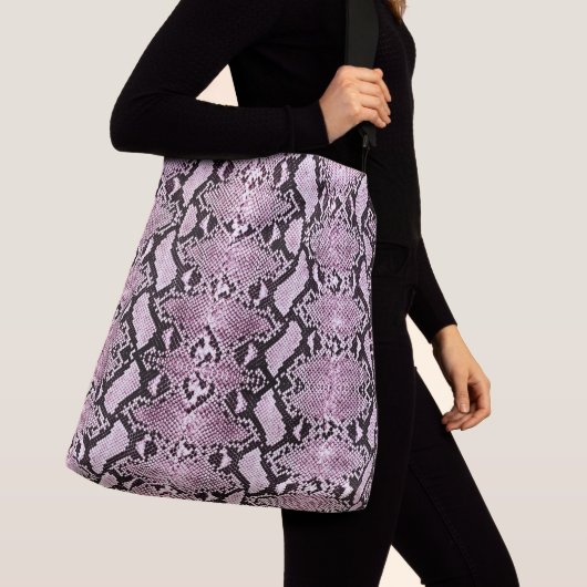 Sac Ajustable Python Snakeskin de lavage rose exotique (De près)