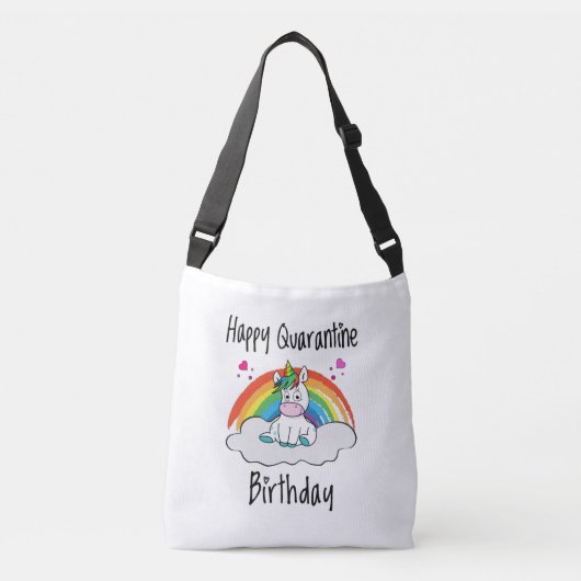 Sac Ajustable Quarantine Anniversaire Unicorn arc-en-ciel (Devant)