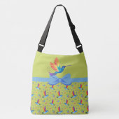 Sac Ajustable Rainbows et Love Humming Bird in Lime (Devant)