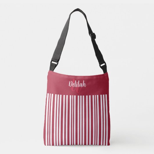 Sac Ajustable Rayure de canne à sucre avec bloc de couleur rouge (Devant)