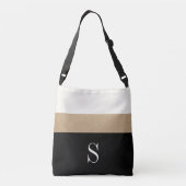 Sac Ajustable Rayure moderne d'or de noir de monogramme (Dos)
