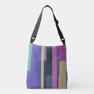 Sac Ajustable Rayures Abstraites violettes, roses et gris