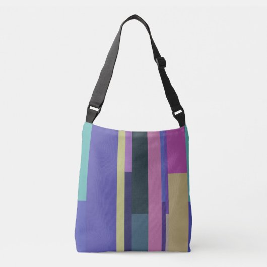 Sac Ajustable Rayures Abstraites violettes, roses et gris (Devant)