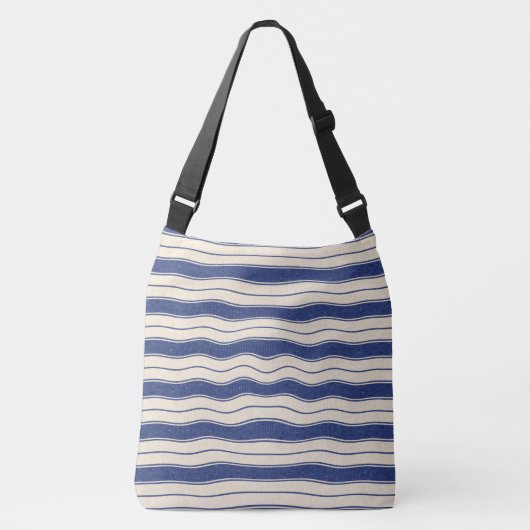 Sac Ajustable Rayures bleues et blanches ondulées (Devant)