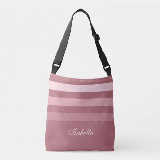 Sac Ajustable Rayures et calligraphie en or rose (Devant)
