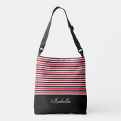 Sac Ajustable Rayures noires rouges blanches & calligraphie (Dos)