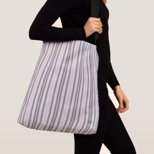 Sac Ajustable rayures rose et gris (De près)