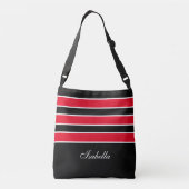 Sac Ajustable Rayures rouges et blanches & calligraphie sur fond (Dos)
